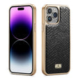 For iPhone 15 Pro Max Fierre Shann Snake Texture Electroplating PU Phone Case(Black) - iPhone 15 Pro Max Cases by FIERRE SHANN | Online Shopping South Africa | PMC TechLife | Buy Now Pay Later Mobicred