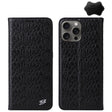 For iPhone 16 Pro Max Fierre Shann Crocodile Texture Magnetic Genuine Leather Phone Case(Black) - free shipping - PMC Jewellery - Order now!