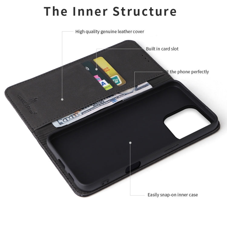 For iPhone 16 Pro Fierre Shann Crocodile Texture Magnetic Genuine Leather Phone Case(Black)