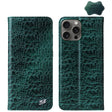 For iPhone 16 Pro Fierre Shann Crocodile Texture Magnetic Genuine Leather Phone Case(Green) - iPhone 16 Pro Cases by FIERRE SHANN | Online Shopping South Africa | PMC Jewellery | Buy Now Pay Later Mobicred