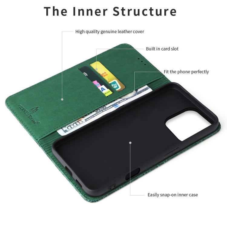 For iPhone 16 Pro Fierre Shann Crocodile Texture Magnetic Genuine Leather Phone Case(Green)