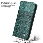 For iPhone 16 Pro Fierre Shann Crocodile Texture Magnetic Genuine Leather Phone Case(Green)