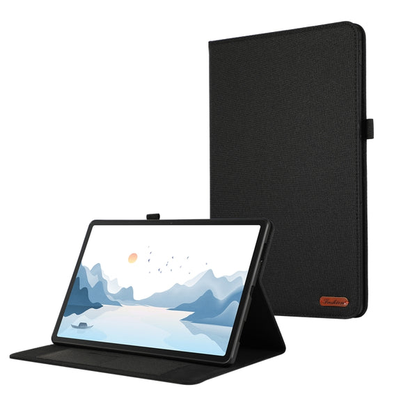 For Lenovo Tab P12 Horizontal Flip TPU + Fabric PU Leather Tablet Case(Black)