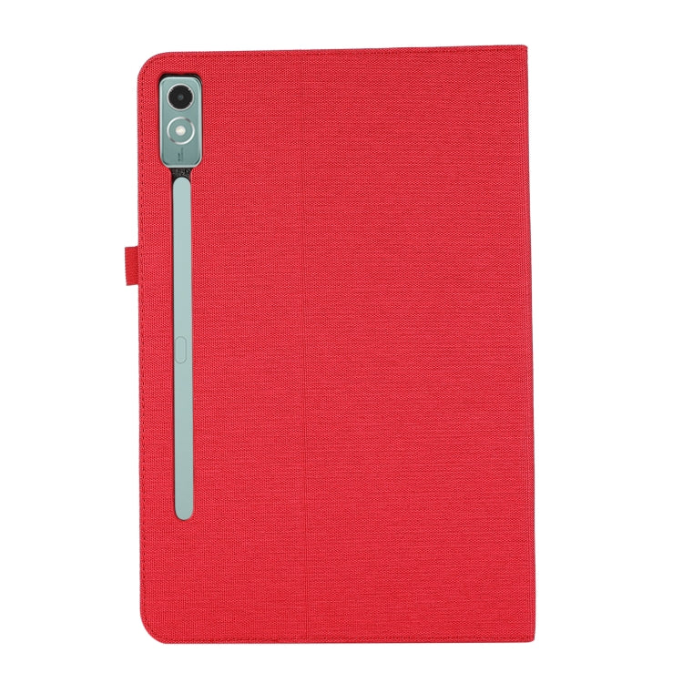 For Lenovo Tab P12 Horizontal Flip TPU + Fabric PU Leather Tablet Case(Red)