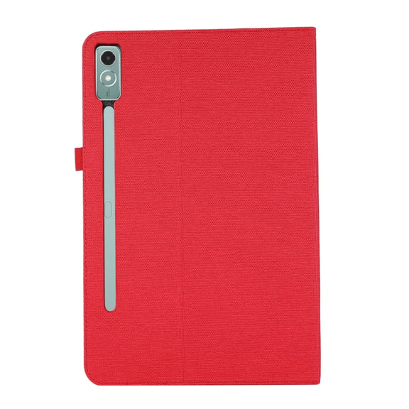 For Lenovo Tab P12 Horizontal Flip TPU + Fabric PU Leather Tablet Case(Red)