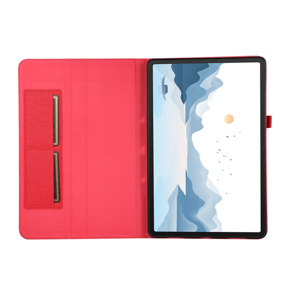 For Lenovo Tab P12 Horizontal Flip TPU + Fabric PU Leather Tablet Case(Red)