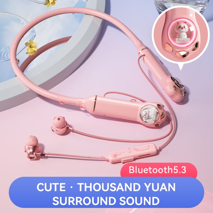K1692 Meow Planet Neck-mounted Noise Reduction Sports Bluetooth Earphones(Black)