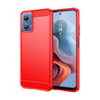 For Motorola Moto G34 Brushed Texture Carbon Fiber TPU Phone Case(Red) - Motorola Cases by PMC TechLife | Online Shopping South Africa | PMC TechLife | Buy Now Pay Later Mobicred