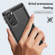 For Motorola Edge+ 2022 Brushed Texture Carbon Fiber TPU Phone Case(Black)