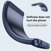 For Motorola Edge+ 2022 Brushed Texture Carbon Fiber TPU Phone Case(Blue)