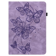 For Samsung Galaxy Tab S9 Embossed Butterfly Pattern Leather Tablet Case(Purple)