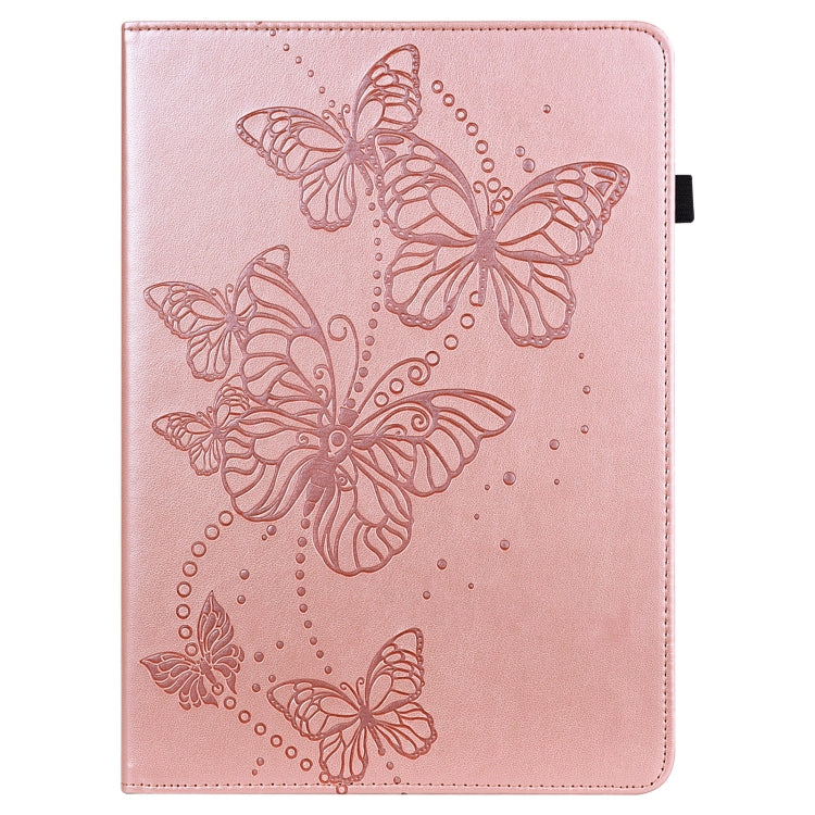 For Samsung Galaxy Tab S9 Embossed Butterfly Pattern Leather Tablet Case(Pink)