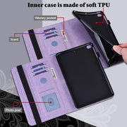 For Samsung Galaxy Tab S9 Lace Flower Embossing Pattern Leather Tablet Case(Purple)