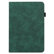 For Samsung Galaxy Tab S9 Lace Flower Embossing Pattern Leather Tablet Case(Green)