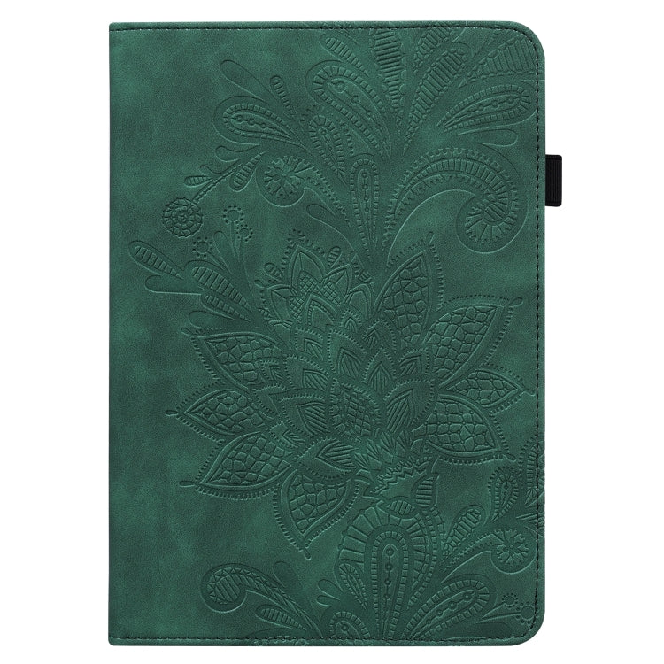For Samsung Galaxy Tab S9 Lace Flower Embossing Pattern Leather Tablet Case(Green)
