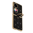 For Huawei P50 Pocket Plating Gradient Color Glitter Phone Case With Ring Holder(Black) - Huawei Cases by PMC TechLife | Online Shopping South Africa | PMC TechLife | Buy Now Pay Later Mobicred
