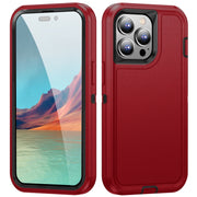 For iPhone 15 Pro Max Life Water-resistant Rugged Phone Case(Red + Black)