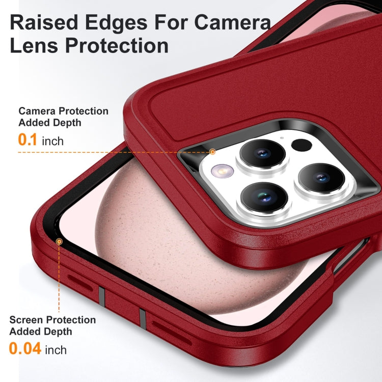 For iPhone 16 Pro Max Life Water-resistant Rugged Phone Case(Red + Black)
