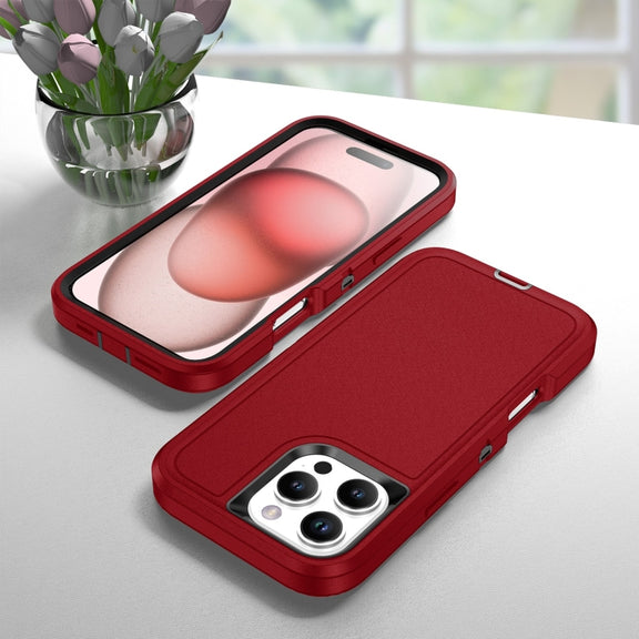 For iPhone 16 Pro Max Life Water-resistant Rugged Phone Case(Red + Black)