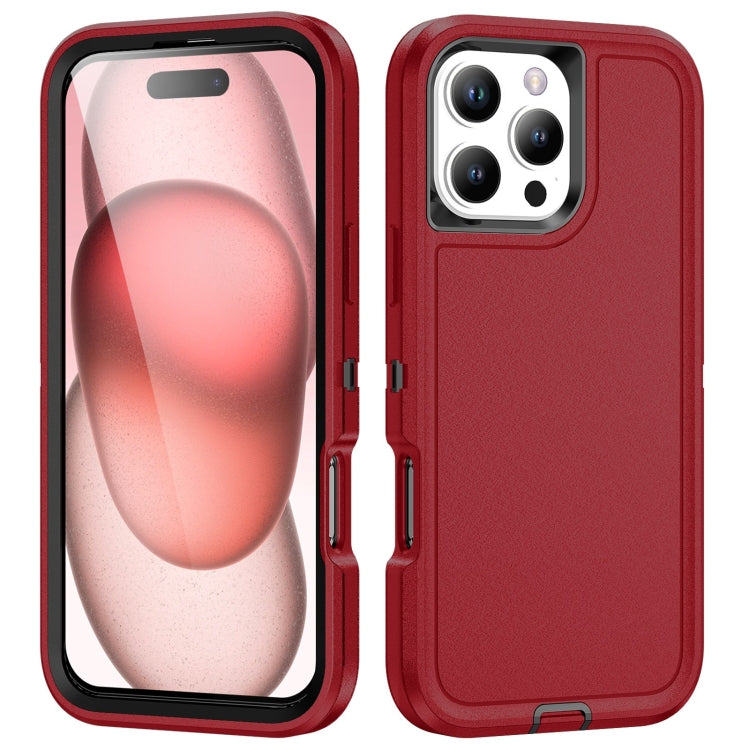 For iPhone 16 Pro Life Water-resistant Rugged Phone Case(Red + Black)