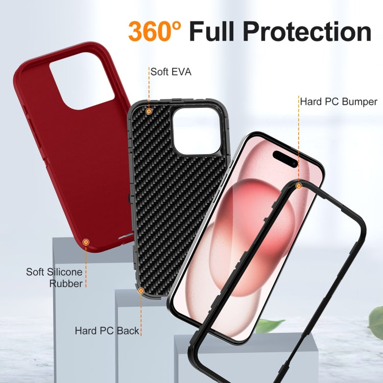 For iPhone 16 Pro Life Water-resistant Rugged Phone Case(Red + Black)
