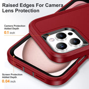 For iPhone 16 Pro Life Water-resistant Rugged Phone Case(Red + Black)