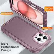 For iPhone 16 Pro Life Water-resistant Rugged Phone Case(Purple + Pink)
