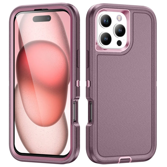 For iPhone 16 Pro Life Water-resistant Rugged Phone Case(Purple + Pink)