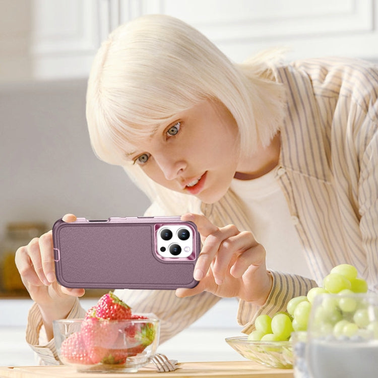 For iPhone 16 Pro Life Water-resistant Rugged Phone Case(Purple + Pink)