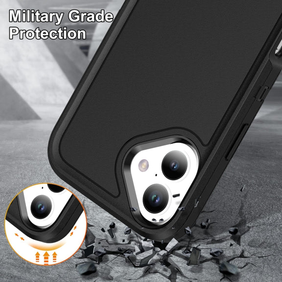 For iPhone 16 Plus Life Water-resistant Rugged Phone Case(Black)