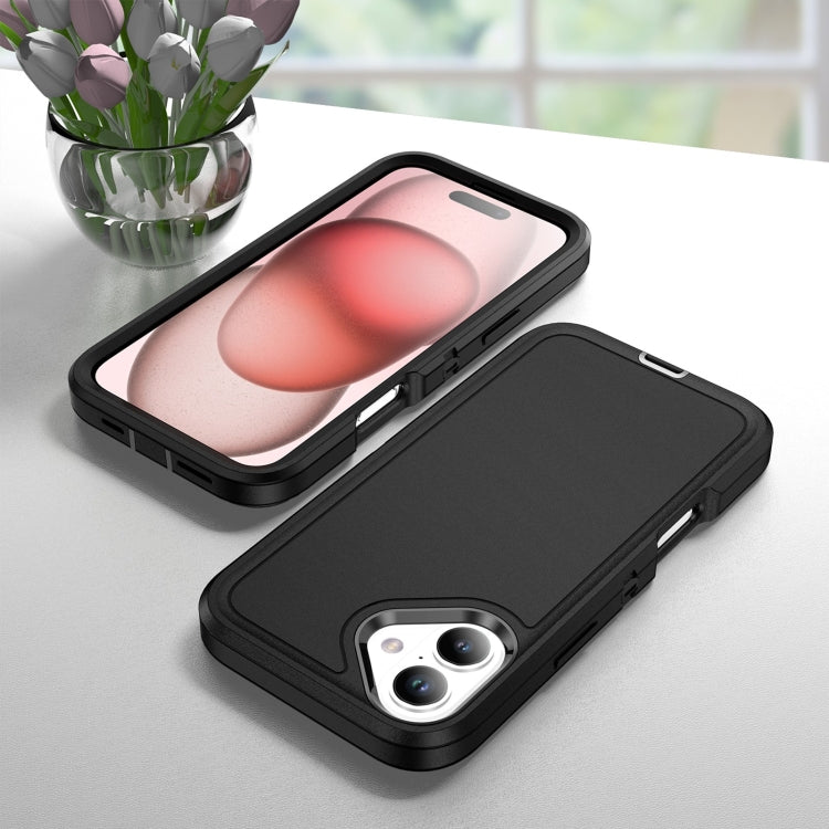 For iPhone 16 Plus Life Water-resistant Rugged Phone Case(Black)