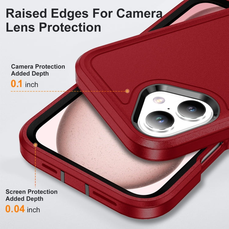 For iPhone 16 Plus Life Water-resistant Rugged Phone Case(Red + Black)