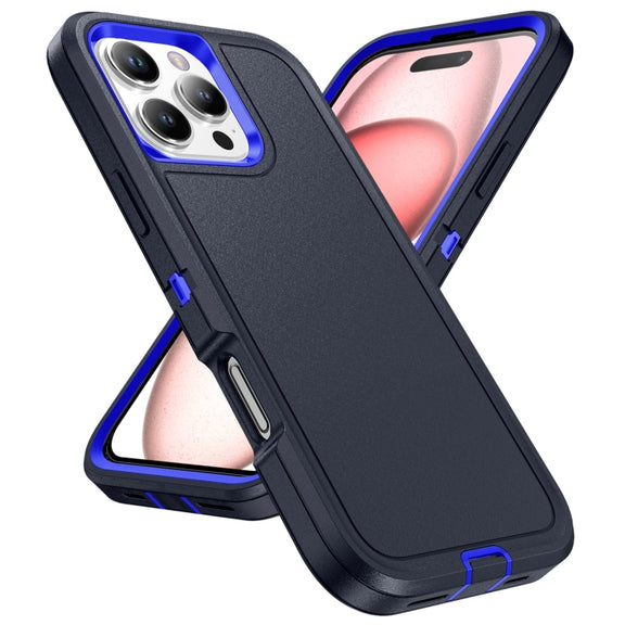 For iPhone 16 Plus Life Water-resistant Rugged Phone Case(Dark Blue + Royal Blue)