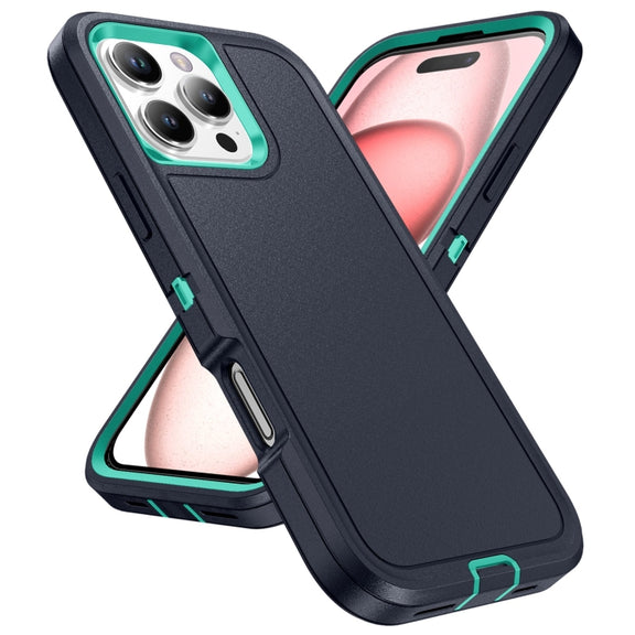 For iPhone 16 Plus Life Water-resistant Rugged Phone Case(Dark Blue + Light Blue)