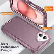 For iPhone 16 Plus Life Water-resistant Rugged Phone Case(Purple + Pink)