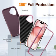 For iPhone 16 Plus Life Water-resistant Rugged Phone Case(Purple + Pink)