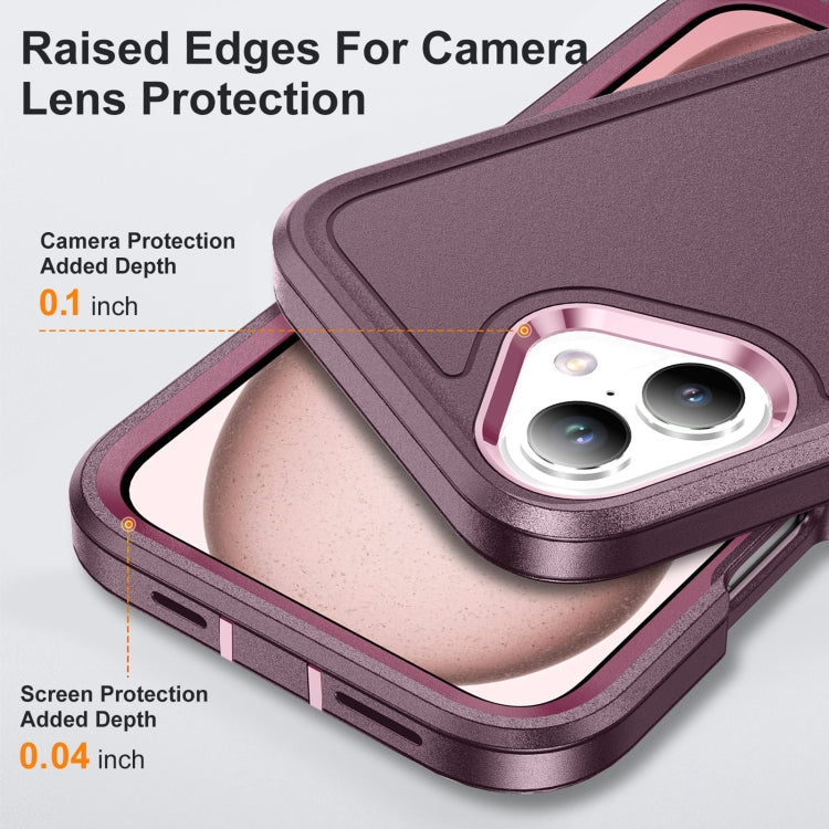 For iPhone 16 Plus Life Water-resistant Rugged Phone Case(Purple + Pink)