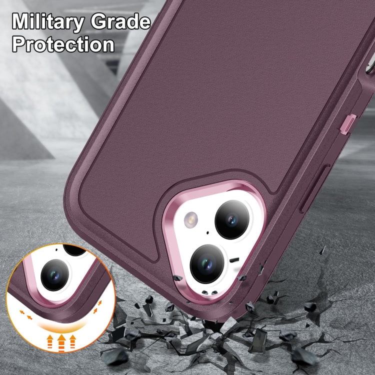 For iPhone 16 Plus Life Water-resistant Rugged Phone Case(Purple + Pink)