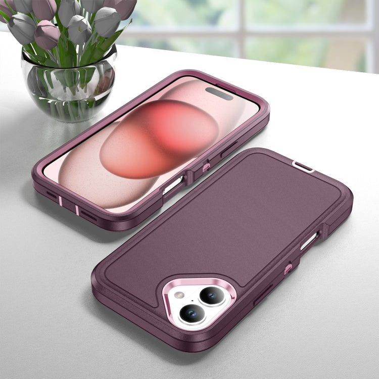 For iPhone 16 Plus Life Water-resistant Rugged Phone Case(Purple + Pink)