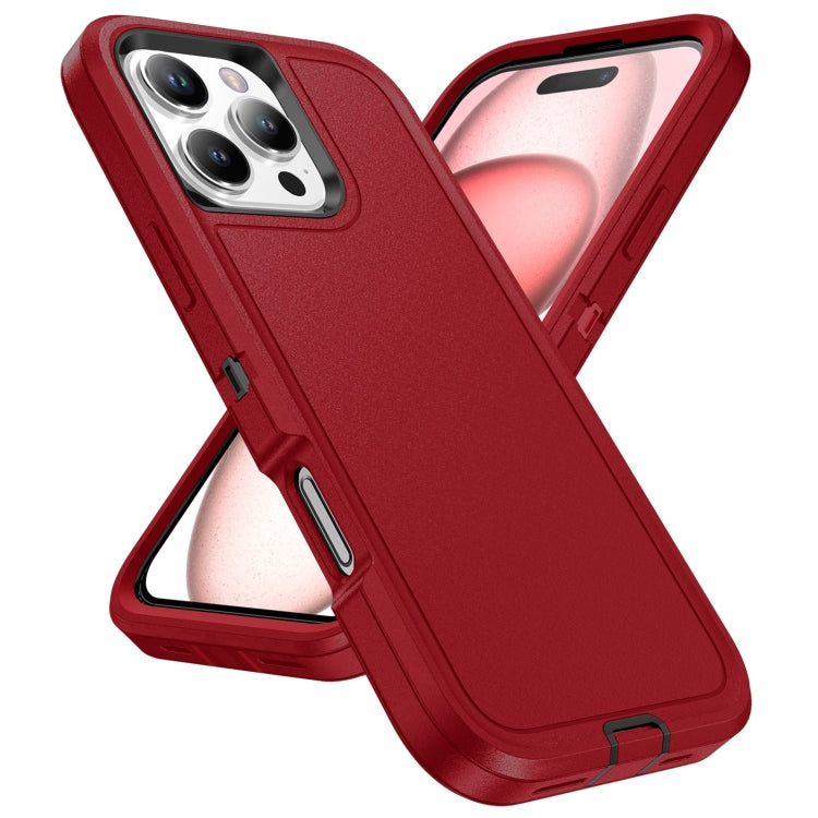 For iPhone 16 Life Water-resistant Rugged Phone Case(Red + Black)
