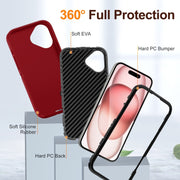 For iPhone 16 Life Water-resistant Rugged Phone Case(Red + Black)