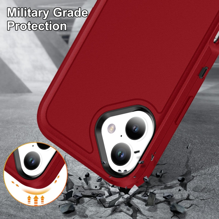 For iPhone 16 Life Water-resistant Rugged Phone Case(Red + Black)