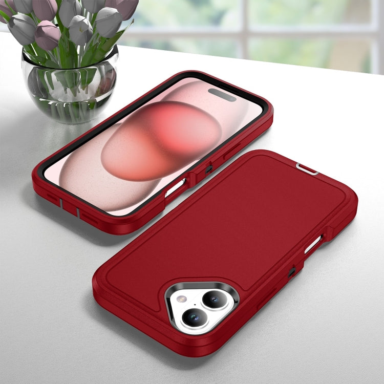 For iPhone 16 Life Water-resistant Rugged Phone Case(Red + Black)