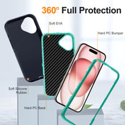 For iPhone 16 Life Water-resistant Rugged Phone Case(Dark Blue + Light Blue)