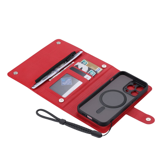 For iPhone 14 ViLi GHB Series MagSafe Magnetic Zipper Leather Phone Case(Red)