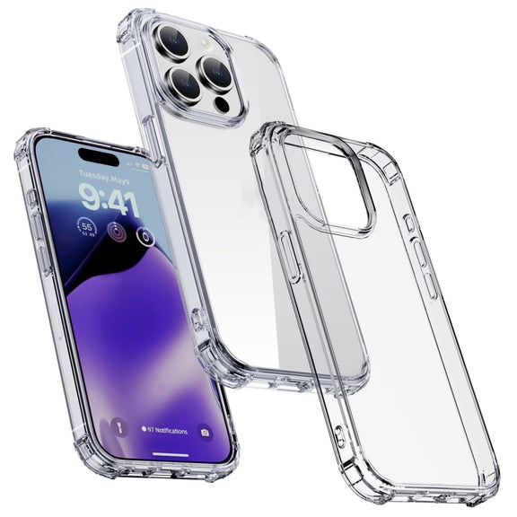 For iPhone 15 iPAKY Crystal Clear Series Shockproof PC + TPU Protective Phone Case(Transparent)