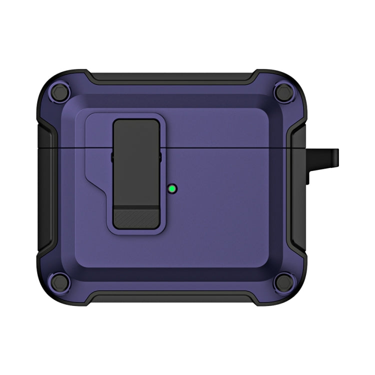 For AirPods 3 TPU + PC Wireless Bluetooth Earphone Protective Case with Switch Lock & Hook(Blue)