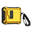 For AirPods 3 TPU + PC Wireless Bluetooth Earphone Protective Case with Switch Lock & Hook(Yellow) - For AirPods 3 by PMC Jewellery | Online Shopping South Africa | PMC Jewellery | Buy Now Pay Later Mobicred
