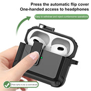 For AirPods 3 TPU + PC Wireless Bluetooth Earphone Protective Case with Switch Lock & Hook(White)