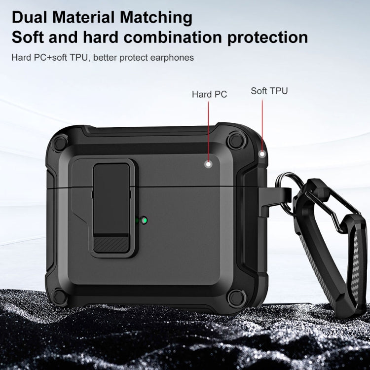 For AirPods 3 TPU + PC Wireless Bluetooth Earphone Protective Case with Switch Lock & Hook(Royal Blue)